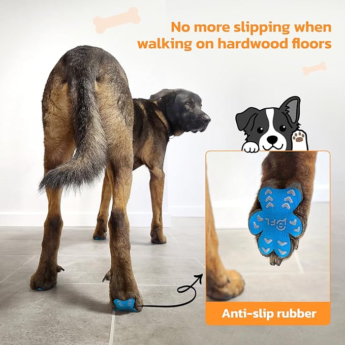 Non-Slip Paw Protector Pads for Senior Dogs, Anti-Slip Rubber Traction Stickers, Help Dogs Walk on Hardwood Floor, Pink 48pcs, XL for 41-60lbs