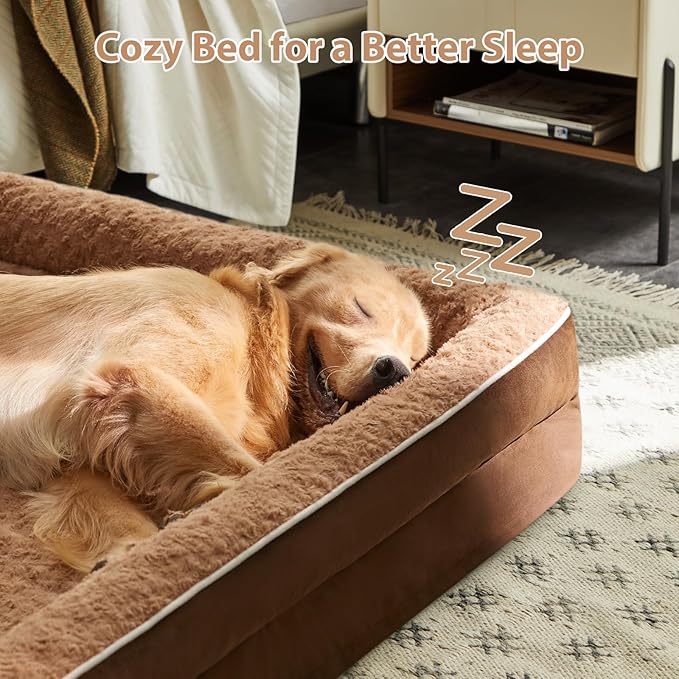 WNPETHOME Dog Beds for Large Sized Dogs, Washable Orthopedic Dog Couch Sofa Bed with Waterproof Lining & Non-Skid Bottom for Pet Sleeping