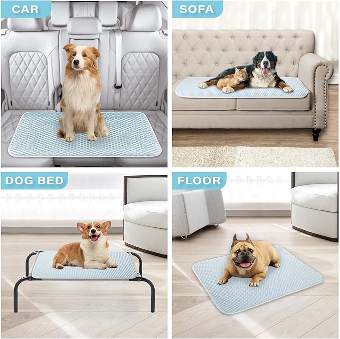 MICROCOSMOS Pet Cooling Mat & Sleeping Pad- Breathable Bubble Surface, EZ Clean. Keep Cooling for Pets, Kids and Adults in Summer.(BlueWhite, 36" x 36")