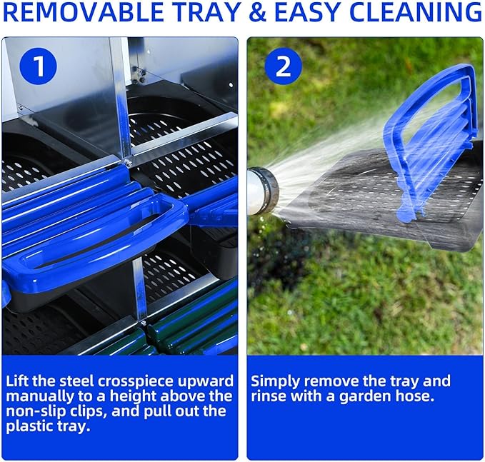 Chicken Nesting Box,8 Compartment Nesting Boxes for Laying Eggs with Legs,Wall Mount Poultry Roll Away Chicken Laying Boxes,Easy Egg Collection,Cleanable Pull Out Hen Roosting Boxes 8 Hole