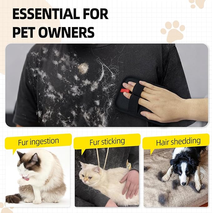 Pet Hair Remover, Reusable Electrostatic Pet Hair Remover Gloves – Double-Sided Grooming & Deshedding Gloves for Cats & Dogs, Pet Fur Removal for Furniture, Carpet, Couch & Clothing -1 PCS