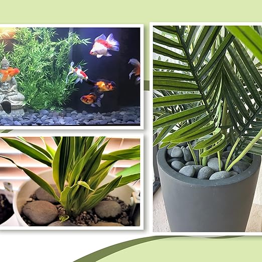 18LB River Rocks,Mexican Beach Pebbles for Plants,Potting,Garden Landscape Stone Paving Stone Grey 1Inch - 2Inch