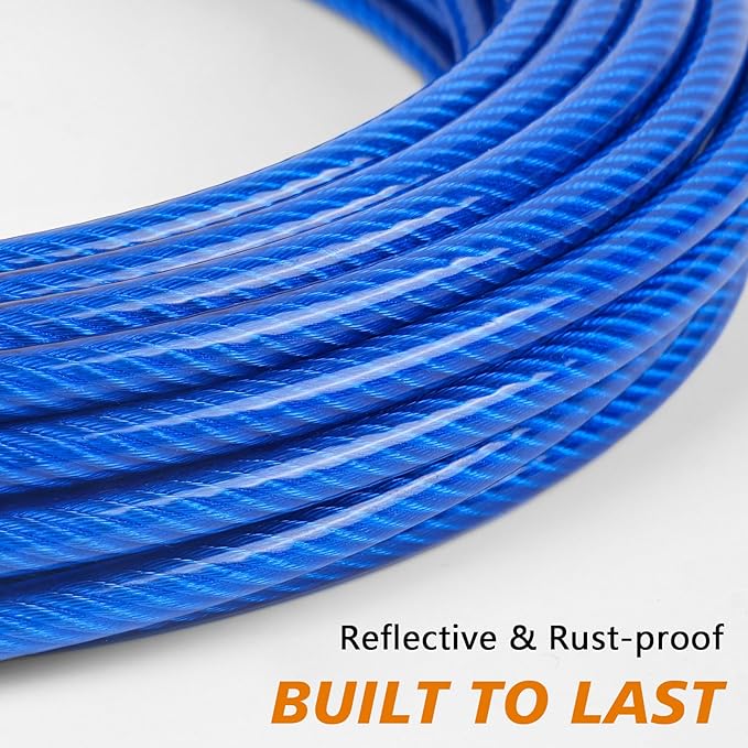 XiaZ 10ft Dog Tie Out Cable, Dog Runner for Yard Steel Wire Pet Cable with Durable Lockable Clips, Chains for Outside Dogs Lead for Medium Dogs Up to 60 LBS