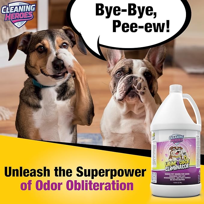 Pet Carpet Cleaner & Urine Odor Eliminator for Strong Odor - 128oz Enzyme Cleaning Spray for Cat & Dog Pee - Spot Cleaner for Carpet Upholstery, Marble, Tile, Wood - Carpet Deodorizer