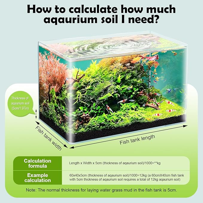 Shrimp Soil Water Grass Mud for Aquarium Fish Tank Aquascaping - Aquarium Substrate Soil for Shrimp Breeding and Plant Growth, No Washing Needed(13.2, Pounds)