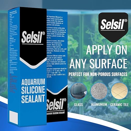 SELSIL Aquarium Silicone Clear Sealant - High Elasticity, Safe for Fish, Solvent-Free, Ozone-Resistant, Transparent 10.14 Fl Oz, 1 Pack