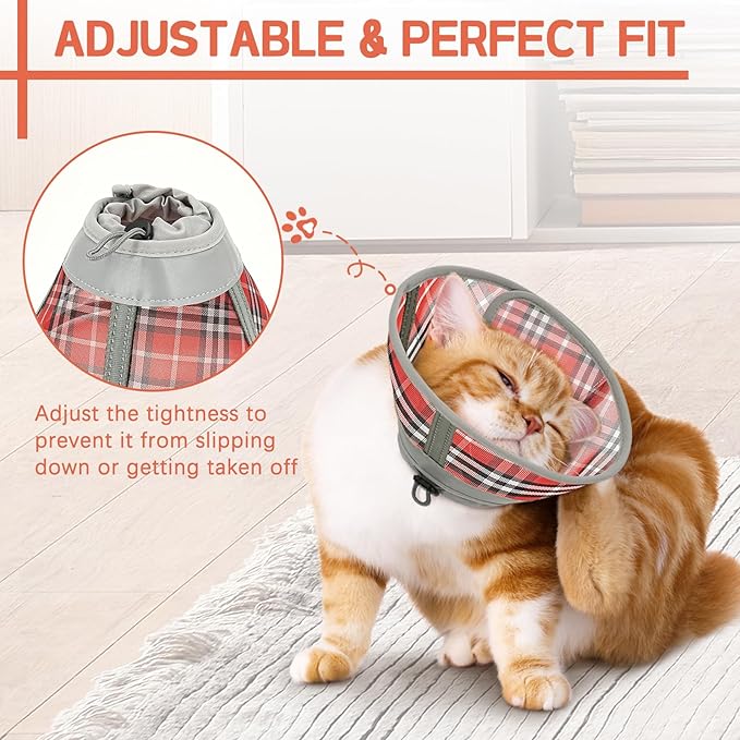 Cat Cone Collar Soft, Cat Recovery Collar for Large Medium Small Cats Kittens, Kitten Cone Alternative After Surgery