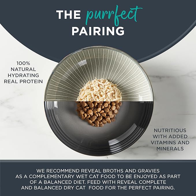 Reveal Natural Wet Canned Cat Food, Limited Ingredient, Grain Free, Protein with No Artificial Additives, Fish Variety in Broth (20 x 2.47 oz Cans)