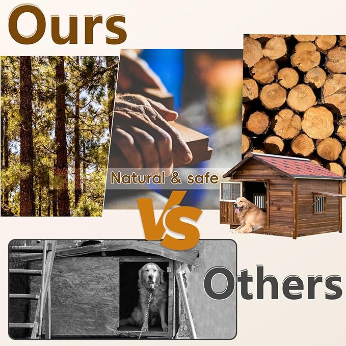 Outdoor Dog House for Large Breed Dogs with Removable Floor&Roof, Heavy Duty Pet House, Weatherproof Warm Dog House Outside, 2XL