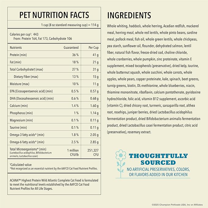 ACANA Grain-free Dry Cat Food Wild Atlantic Saltwater Fish with Freeze-Dried Liver 10lb Bag