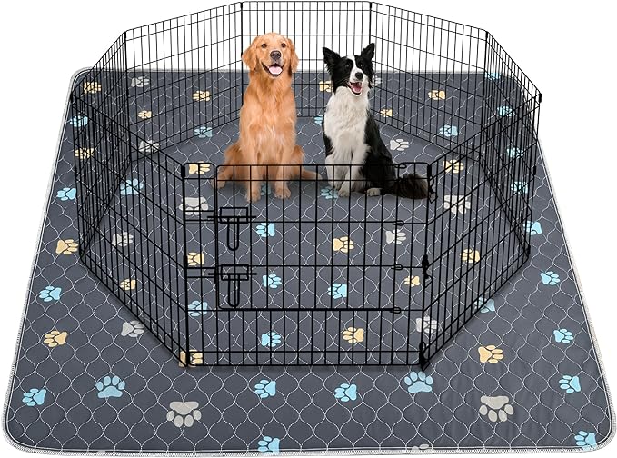 Aitmexcn Washable Puppy Dog Pee Pad, 100% Waterproof Whelping Training Mat for Puppy/Senior Dog, Fast Drying Reusable Puppy Pads for Indoor, Outdoor and Car Travel- 72'' x 72''- 1PC