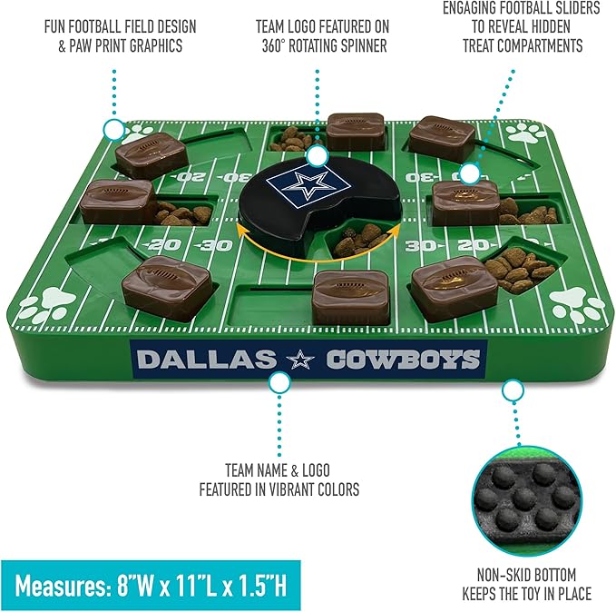 Pets First NFL Dallas Cowboys Puzzle Toy, Puzzle Treat Dog Toy, Interactive Dog Treat Toy, Dog Puzzle