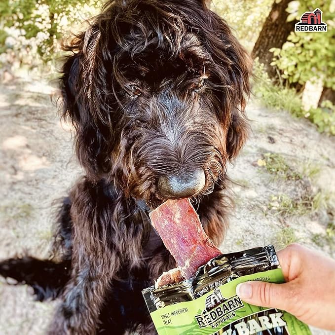 Redbarn Pet Products All-Natural Barky Bark Beef Jerky for Dogs - Medium 4-5" Strips - Premium Grain-Free & Rawhide-Free Treats w/Chondroitin & Glucosamine for Joint Health - 6 Count