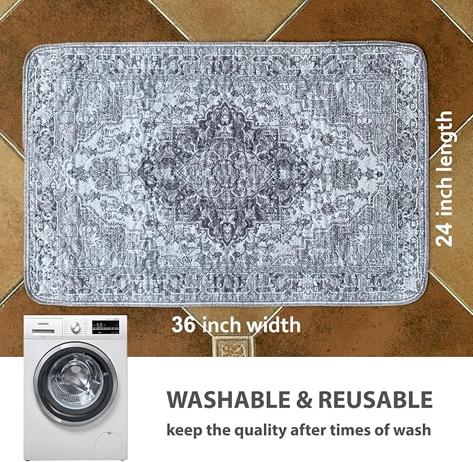 nunubaby Washable Pee Pads for Dogs, Stylish, Non-Slip and Leak-Proof Pee Pads. Reusable Potty Pads for Dogs for Crates and Floors.(Gray/Geo, 24" x36")