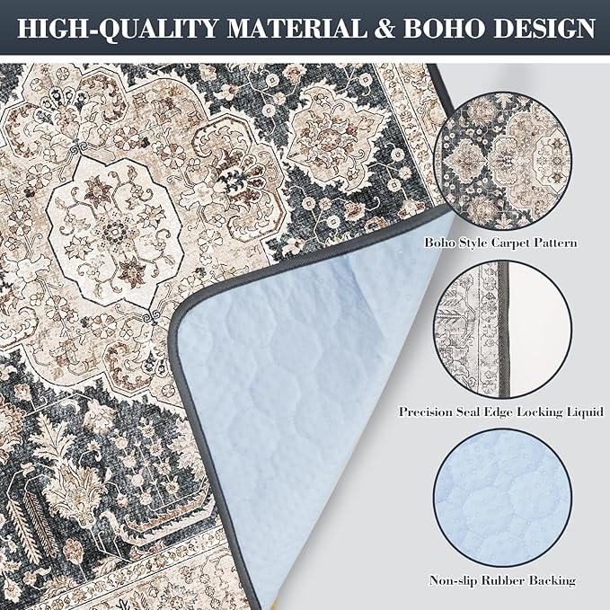 Thicken Washable Pee Pads for Dogs, Super Absorbent & Quick Dry, 54"x72" Reusable Dog Pads, Non-Slip, Multi-Purpose, Dark Navy Polyester