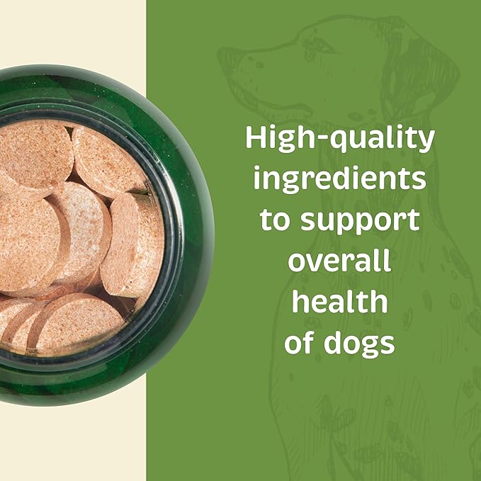 Health + Vitality for Dogs - Pet Supplement for Immune System, Coat, Liver Health & More - Dog Multifunctional Support with Choline, Calcium, Zinc, & Vitamins D and A - 90 Chewable Wafers