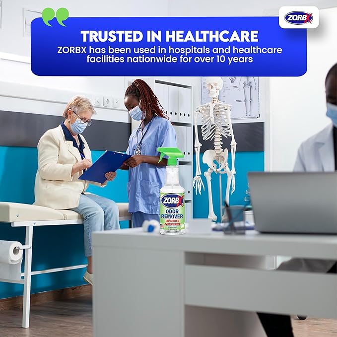 ZORBX Unscented Odor Remover Spray 32 oz - Perfect Solution for Strong Odor - Advanced Trusted Formula & Fast-Acting Odor Eliminator for Dog, Cat, Puppy