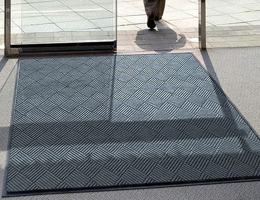 WaterHog Diamond | Commercial-Grade Entrance Mat with Rubber Border – Indoor/Outdoor, Quick Drying, Stain Resistant Door Mat (Bluestone, 3' x 8')