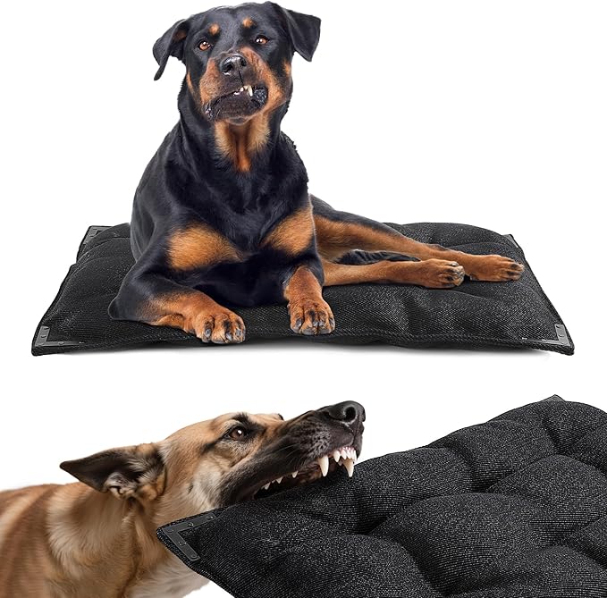 BALAPET Chew Proof Dog Bed with Metal Rivet Corner for Medium Dogs, Stable Kennel Pad Mat for Teething Puppy, Durable Indoor Outdoor Crate Pad for Medium Dog Crates, 35"x22"
