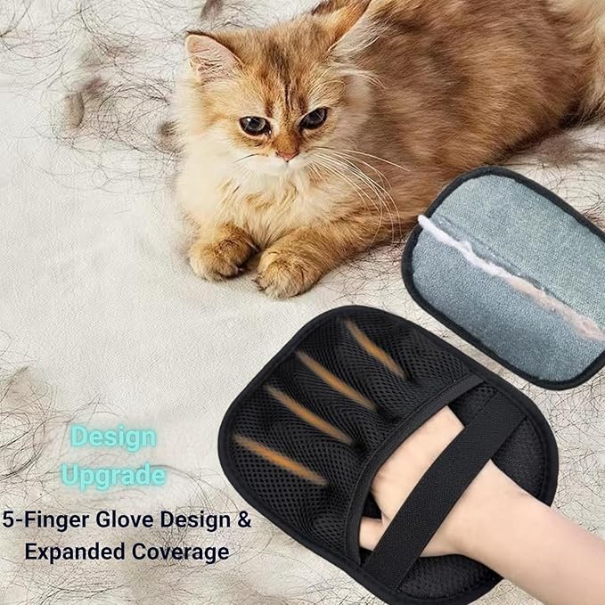 5-Pack Pet Hair Removal Gloves,Electrostatic Pet Hair Remover Tool,Dog Hair Remover Furniture Reusable & Washable Grooming Mitts,Lint & Fur Remover for Clothes, Carpets, Car Seats