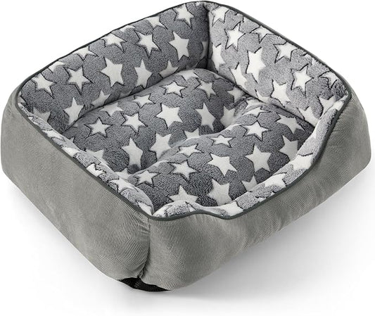 SIWA MARY Medium Dog Bed - Washable, Orthopedic, Soft Calming Puppy Bed, Fluffy Durable Pet Bed with Non-Slip Bottom - M(30"x24"x9") Dark Grey