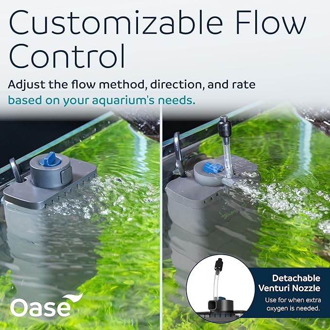 OASE EcoFlow 200 Internal Aquarium Filter, for Freshwater and Saltwater Tanks Up to 50 Gallons, Quiet, Customizable Water Flow, Multi-Stage Filtration