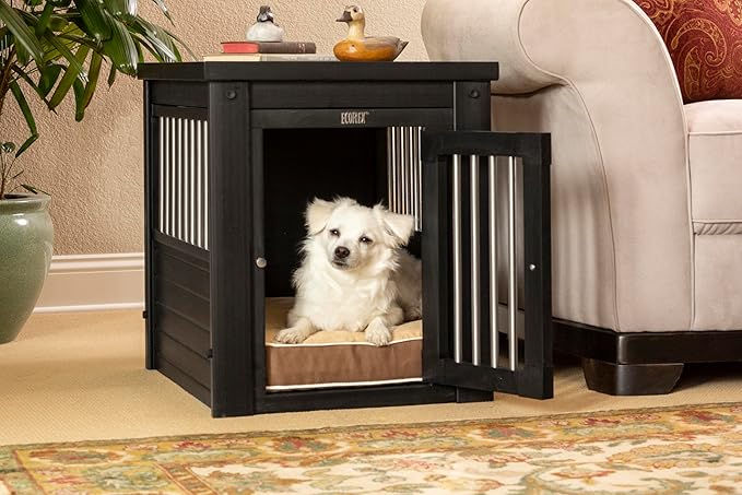 New Age Pet ecoFLEX Pet Crate/End Table, Small, Espresso 23.8"L x 18.2"W x 22.2"H