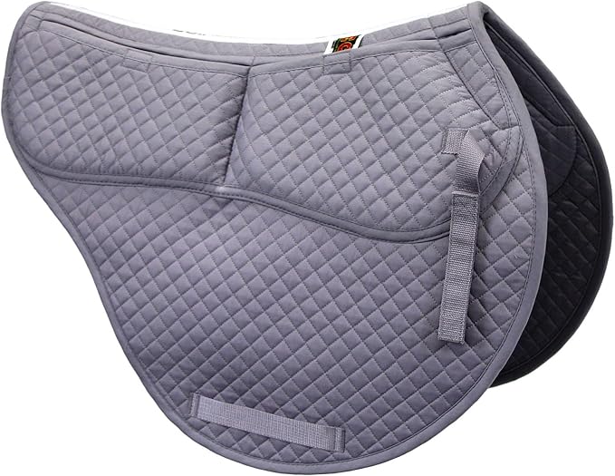 ECP Equine Comfort Products All-Purpose Contoured Correction Saddle Pad with Adjustable Memory Foam Inserts for Custom Support, Non-Slip, Shock Absorbing, 22” Spine, 19.5” Drop