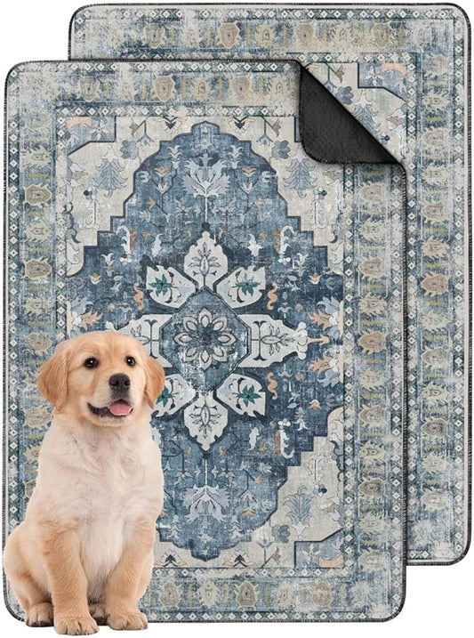 Washable Pee Pads for Dogs 2 Pack, Absorbent Reusable Puppy Pads Waterproof, Leakproof & Non-Slip Whelping Pad, Potty Training Pads for Dogs Playpen Mat 24x36