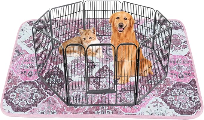 IEUUMLER Washable Pee Pads for Dogs, 1 Pack Reusable Pee Pads for Dogs Non-Slip Grip, Super Absorbent Waterproof Puppy Pads for Potty Training, Playpen, Crate, Whelping Box EU011 Pink, 63x63