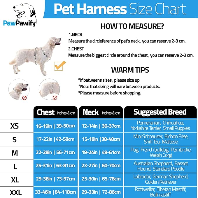 PawPawify Custom No Pull Dog Harness with Name and Phone Number, Heavy Duty Personalized Pet Vest to Prevent Tugging, Pulling, or Choking, Training and Walking (SkyBlue, XXL (85-140 LBS))