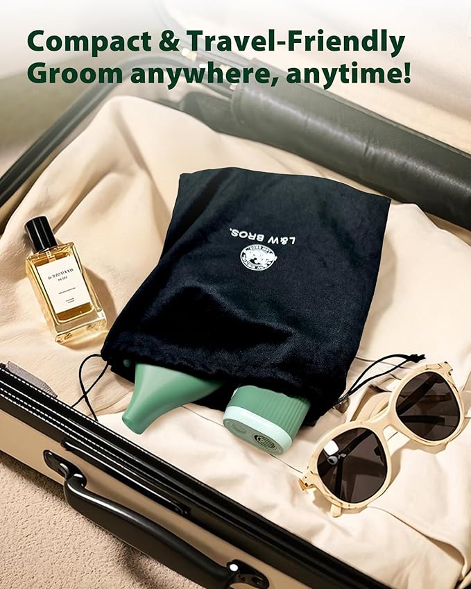 L&W BROS. 2-in-1 Pet Hair Dryer with Clamp Stand – Wearable & Hands-Free Dog Grooming Dryer, 950W Low Noise Blower with 5 Heat & 3 Speed Settings, for Small to Medium Pets (Green)