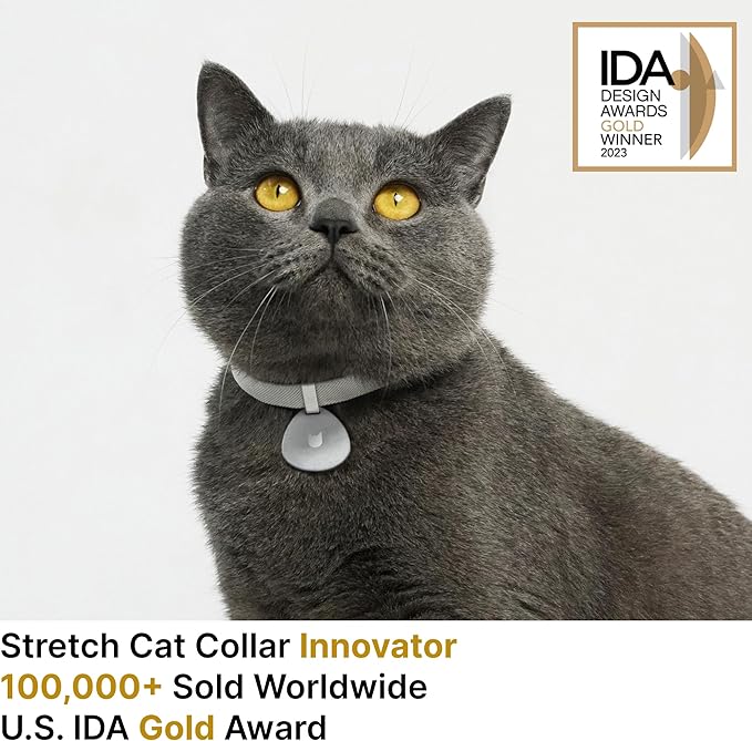 Safety Cat Collar and ID Tag Set - Elastic Quick Release, Non Breakaway Cat Collar Personalized Anodized Aluminum Engraved Pet Name Tag, Lightweight for Kitten Small Large Cats