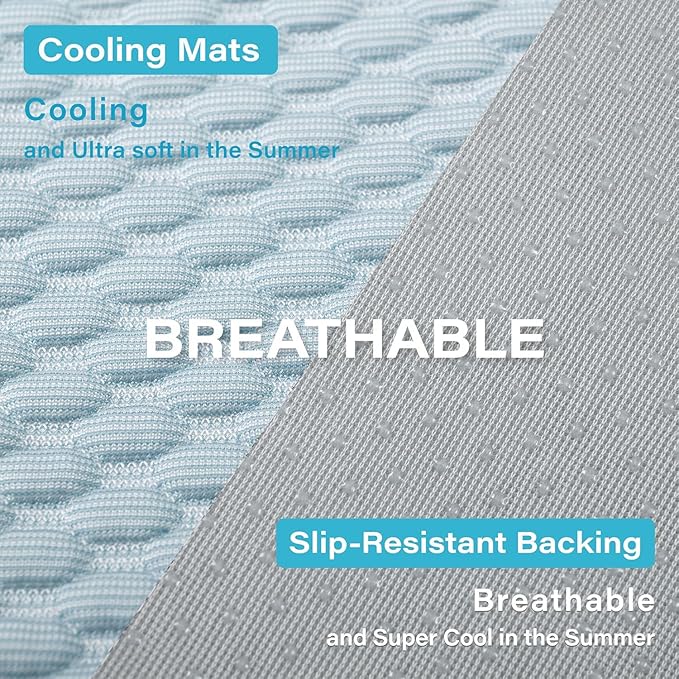 MICROCOSMOS Pet Cooling Mat & Sleeping Pad- Breathable Bubble Surface, EZ Clean. Keep Cooling for Pets, Kids and Adults in Summer.(BlueWhite, 36" x 36")