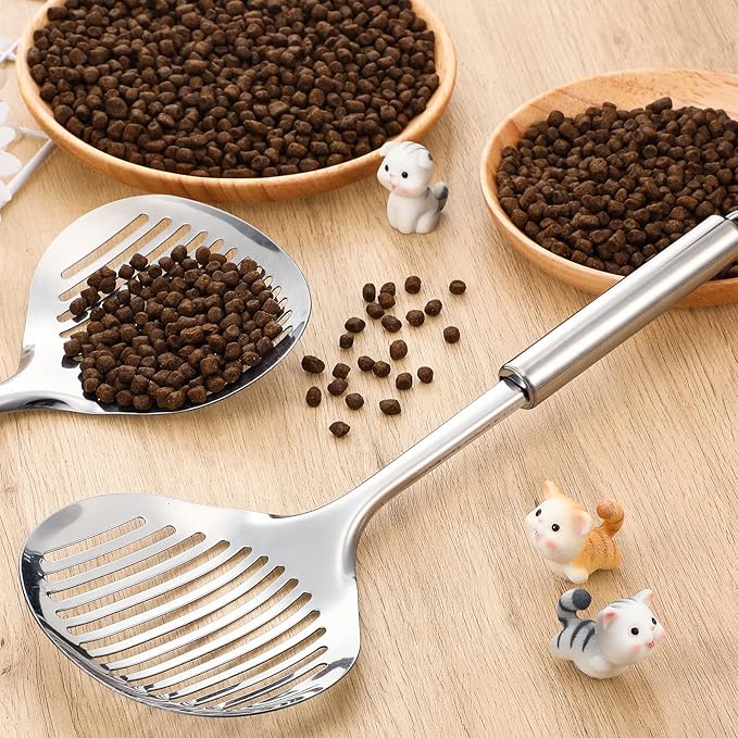 2 Pcs Cat Metal Litter Scoop Litter Scoop, Cat Accessories Scooper Stainless Steel Kitty Poop Sifting Cleaning for Litter Box, Metal Poop Sifter Pet Supplies