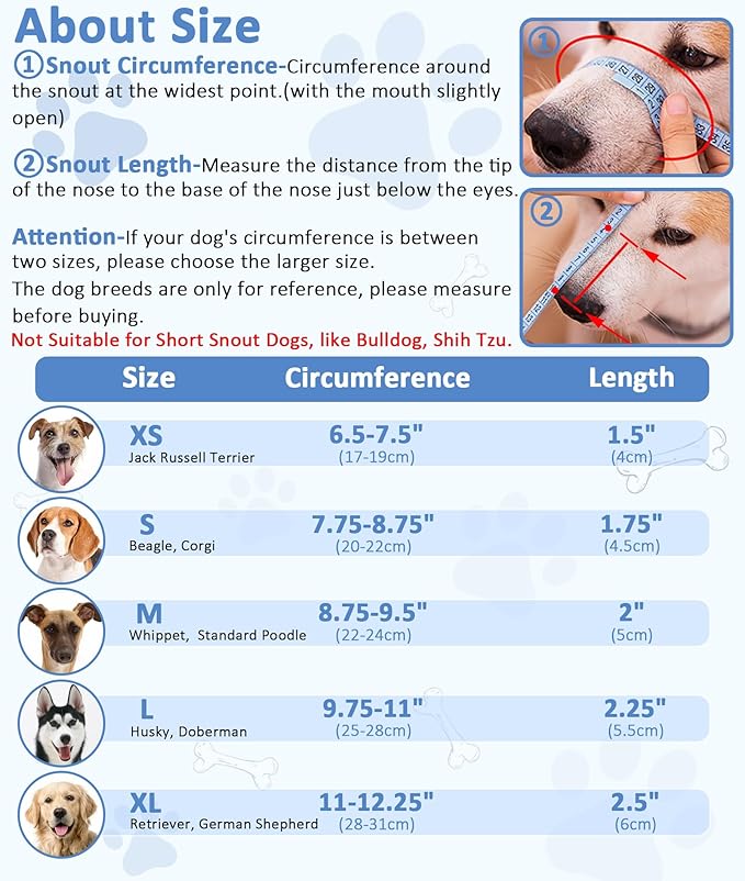 LUCKYPAW Soft Muzzle for Small Medium Sized Dogs, Dog Muzzle to Prevent Biting Chewing, Adjustable Breathable Mouth Guard for Grooming Walking Training(Black, S)