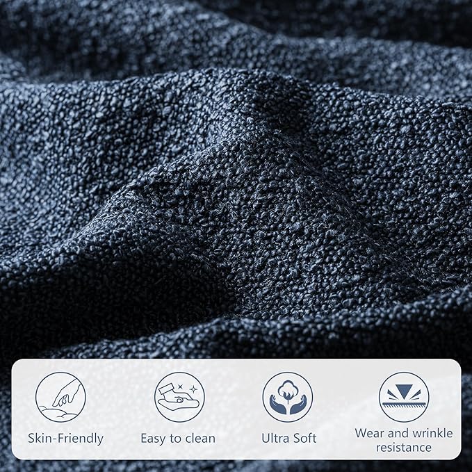 Modern Storage Benches with Walnut Wood Legs, 47'' Ottoman Bench with 20 Gallons Storage Space for Bedroom End of Bed, Fabric Upholstered Entryway Bench with Seating for Livingroom, Blue