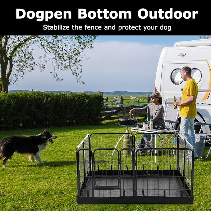 PJYuCien Rectangle Dog Playpen Bottom Pad - Fits 8 Panels 32" Width Metal Dog Pen -64"x64" Size 600D Oxford Cloth Waterproof Playpen Bottom Pad (Note: No Playpen)