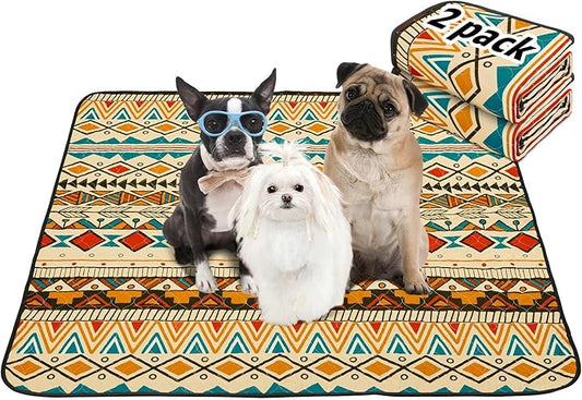 LOOBANI Reusable Pee Pads for Dogs: 2 Pack Washable Puppy Pads Waterproof 41"x41", Super Absorbent Whelping Pad, Leak-Proof & Non-Slip Dog Training Pads for Floor, Potty, Playpen, Crate (Yellow)