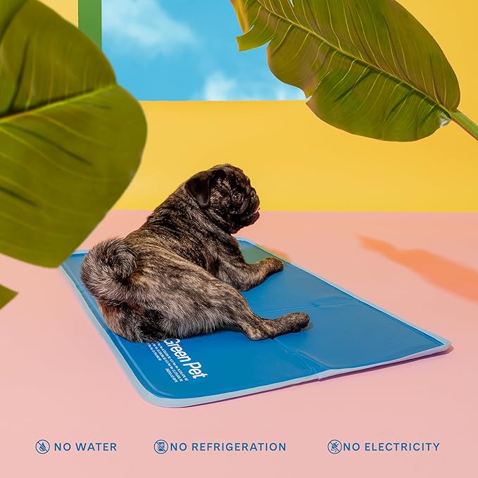 The Green Pet Shop Cool Pet Pad - Extra Small, Blue - Self-Cooling, Pressure Activated Mat for Dogs & Cats from 0-8 lbs - Non-Toxic Gel, No Water Needed