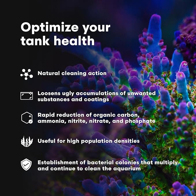 Brightwell Aquatics MicroBacter Clean - Microbial Culture & Enzyme Blend Fish Tank Cleaner - Cleans Live Rock Surfaces for Saltwater Fish Habitats - Aquarium Water Treatments, 135.25 fl oz