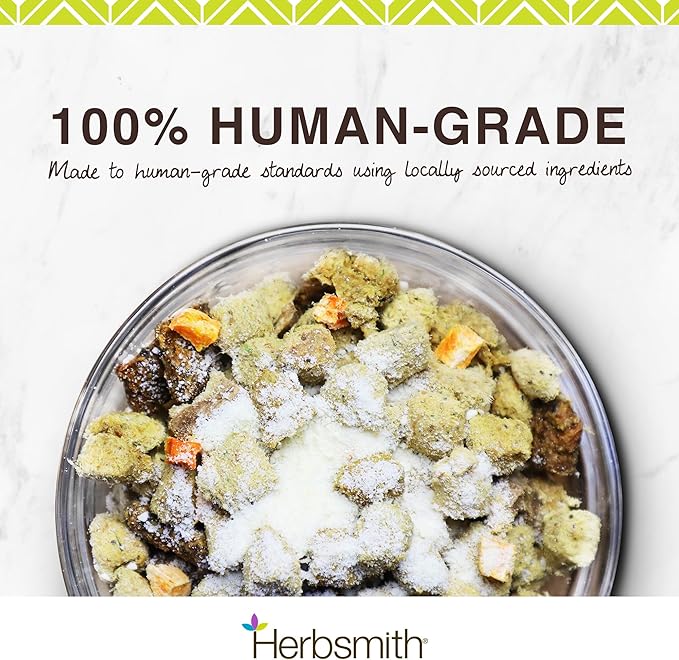 Herbsmith Smiling Dog Kibble Seasoning – Freeze Dried Cheese Food Topper - Gruyere – All Natural, Human-Grade Topper for Dogs - 6 oz