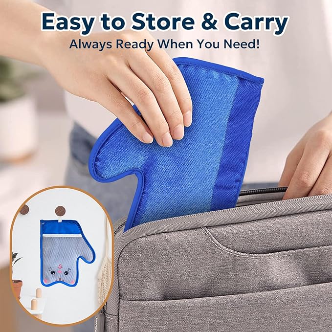 Pet Hair Removal Glove - Electrostatic Gloves for Pet Hair, Portable & Reusable Dog & Cat Fur Remover Tool for Couch, Clothes, Furniture, Carpet, and Car Seats,1 PCS