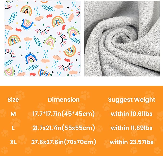 Cat Wrap for Grooming,Cat Wrap for Cutting Nails,Self-Adherent Soft Cat Blanket to Wrap,Anti-Bite,Anti-Scratch,Anti-Escape Calming Cat Swaddle Wrap (17.7" X 17.7",Within 10.61lbs)