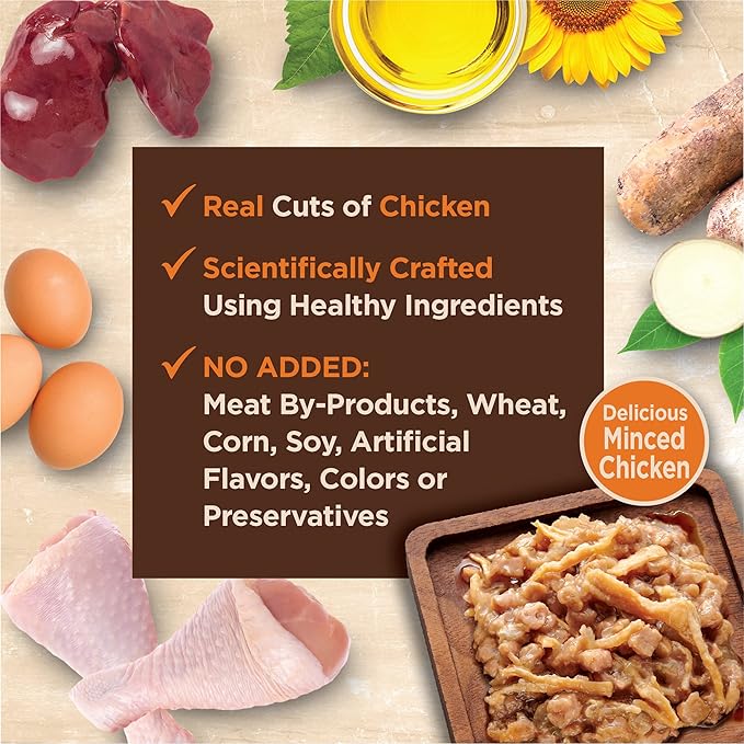 Wellness CORE Tiny Tasters Minced Adult Wet Cat Food, Natural, Protein-Rich, Grain Free, 1.75-Ounce Pouch, 12 Pack, (Chicken)