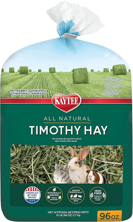 Kaytee All Natural Timothy Hay for Guinea Pigs, Rabbits & Other Small Animals, 6 Pound