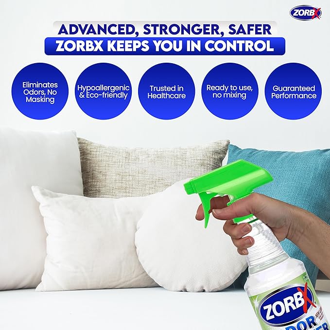 ZORBX Unscented Multipurpose Odor Eliminator Value Pack 2 Oz + 16 Oz + 32 Oz - Used in Hospitals & Healthcare Facilities - Advanced Trusted Formula - Perfect Bundle to Get Rid of Unpleasant Odors