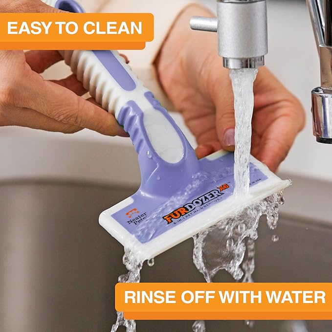 FurDozer X6 Pet Hair Remover & Auto Detailing Tool - Cat & Dog Hair Remover for Carpets, Car Interiors, Couches, Bedding, & Furniture - Reusable Pet Hair Removal Tool for Fur & Lint (Purple, 2-Pack)