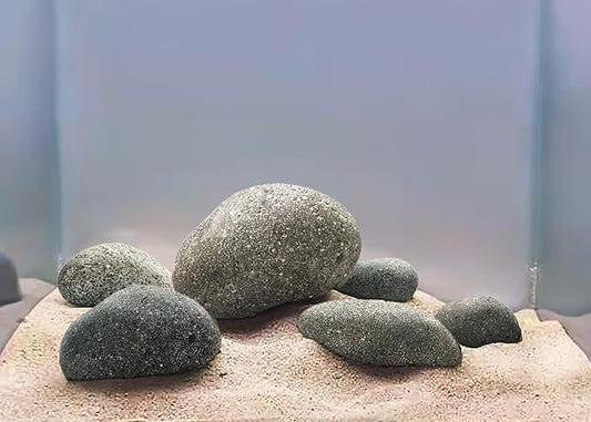 LANDEN Taiji Stone Natural Rocks(18lbs, 2~9 inches,6pcs) for Aquascape and Bonsai, Aquarium, Paludarium, Fish Tank Decoration Rocks, Landscaping Model Stone