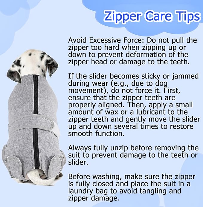 Lukovee Recovery Suit for Dogs, Zipper On Recovery Suit for Female Male Dog, Onesie Abdominal Wounds Cone E-Collar Alternative Prevent Licking Spay Recovery Suit (Large, Grey)